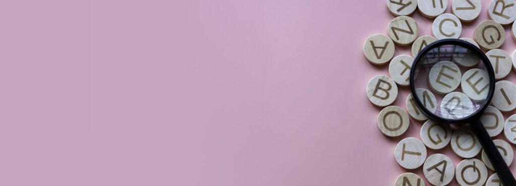 Concept of learning english, searching for word, and information.